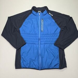 Skechers Jacket Full Zip Puffer Lightweight Athletic‎ Blue Black Men's 3XL